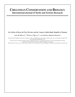 CHELONIAN CONSERVATION and BIOLOGY International Journal of Turtle and Tortoise Research