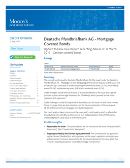 Mortgage Covered Bonds