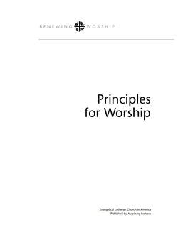 Principles for Worship