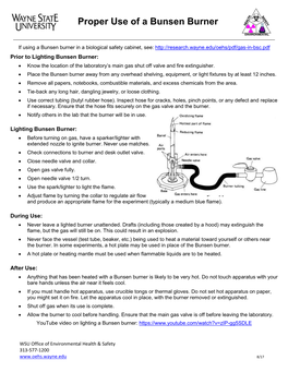 Bunsen Burner Safety