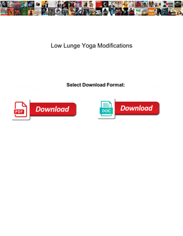 Low Lunge Yoga Modifications