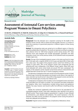 Assessment of Antenatal Care Services Among Pregnant Women in Omani Polyclinics