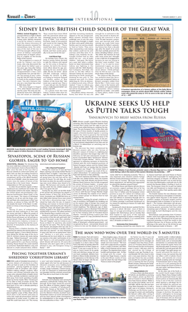 Ukraine Seeks US Help As Putin Talks Tough Yanukovych to Brief Media from Russia