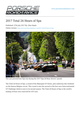 2017 Total 24 Hours of Spa