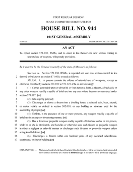 House Bill No. 944