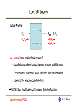 Lect. 20: Lasers