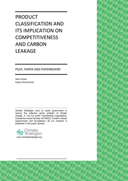 Product Classification and Its Implication on Competitiveness and Carbon Leakage