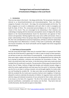 Theological Basis and Canonical Implications of Involvement of Religious in the Local Church