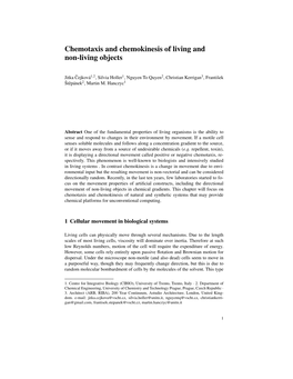 Chemotaxis and Chemokinesis of Living and Non-Living Objects