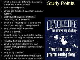 Study Points ⚫ Name a Dwarf Planet