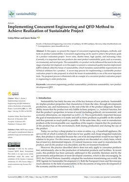 Implementing Concurrent Engineering and QFD Method to Achieve Realization of Sustainable Project