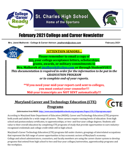 February 2021 College and Career Newsletter