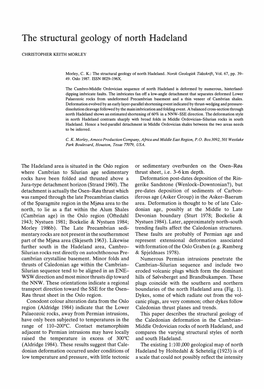 The Structural Geology of North Hadeland