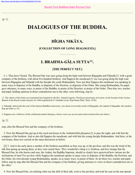 Dialogues of the Buddha