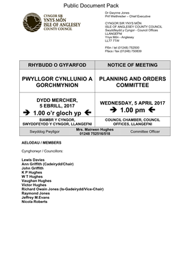 (Public Pack)Agenda Document for Planning and Orders Committee, 05