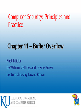 Chapter 11 – Buffer Overflow