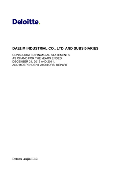 Daelim Industrial Co., Ltd. and Subsidiaries