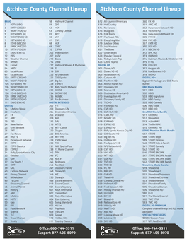 Atchison County Channel Lineup Atchison County Channel Lineup
