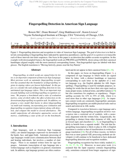 Fingerspelling Detection in American Sign Language