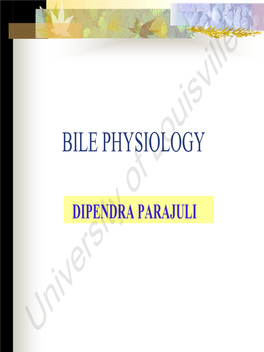 Bile Physiology
