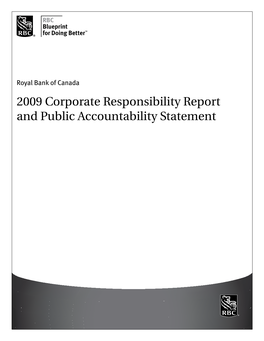 2009 Corporate Responsibility Report and Public Accountability Statement Contents