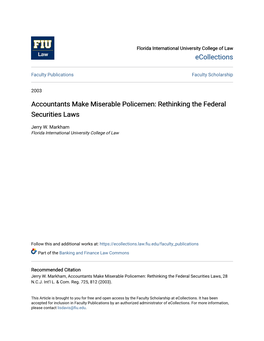 Rethinking the Federal Securities Laws