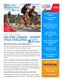 Not Ride London – Dorset Cycle Challenge