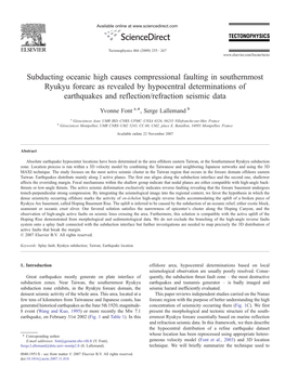 Subducting Oceanic High Causes Compressional Faulting In