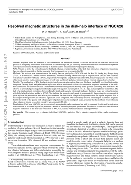 Resolved Magnetic Structures in the Disk-Halo Interface of NGC 628 D