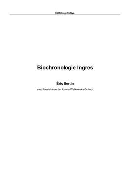 Biochronologie Ingres