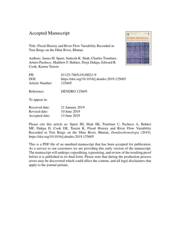 Flood History and River Flow Variability Recorded in Tree Rings on the Dhur River, Bhutan