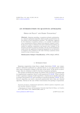 An Introduction to Quantum Annealing