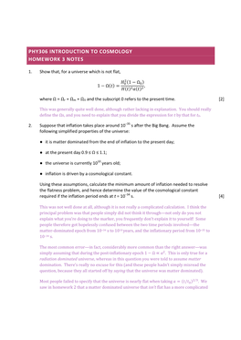 Phy306 Introduction to Cosmology Homework 3 Notes