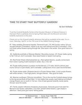 Time to Start That Butterfly Garden!