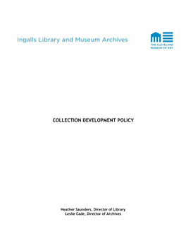 Collection Development Policy