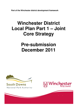 Winchester District Local Plan Part 1 – Joint Core Strategy