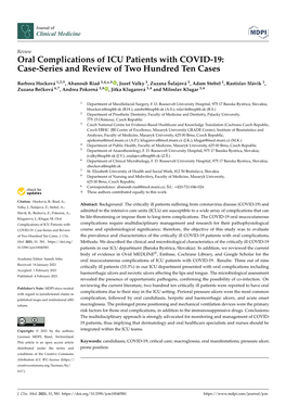 Oral Complications of ICU Patients with COVID-19: Case-Series and Review of Two Hundred Ten Cases