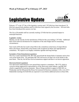 Legislative Update