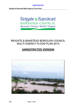 Reigate & Banstead Borough Council Multi Agency Flood Plan 2013