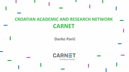 Darko Parić About CARNET