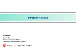 Pureed Diet Recipe