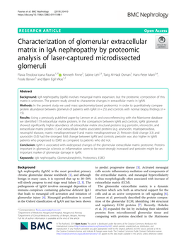 Characterization of Glomerular Extracellular Matrix in Iga Nephropathy by Proteomic Analysis of Laser-Captured Microdissected Gl