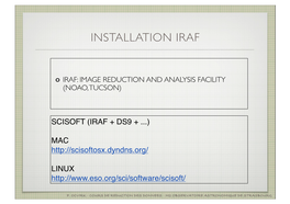 Installation Iraf