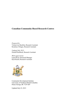 Canadian Community-Based Research Centres