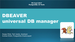 DBEAVER Universal DB Manager