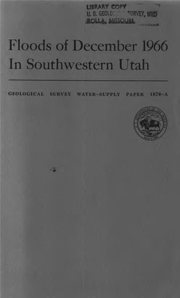 Floods of December 1966 in Southwestern Utah