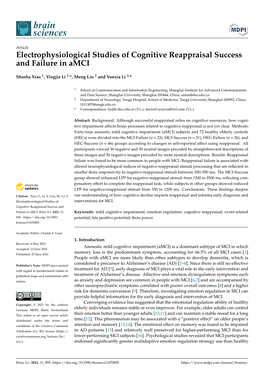 Electrophysiological Studies of Cognitive Reappraisal Success and Failure in Amci