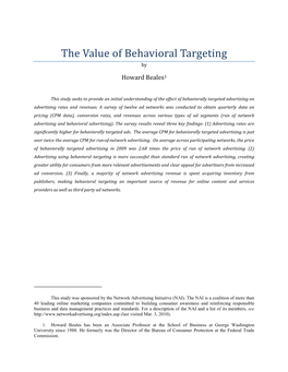 The Value of Behavioral Targeting By