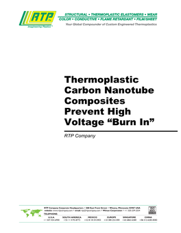 Thermoplastic Carbon Nanotube Composites Prevent High Voltage “Burn In”