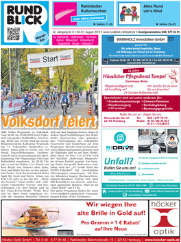 Volksdorf Feiert 0151 / 12628355 (RB) Volles Programm in Volksdorf